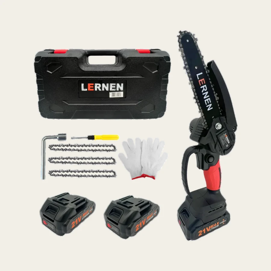 Motosierra Podadora LERNEN Inalámbrica 6" + 2 Baterías
