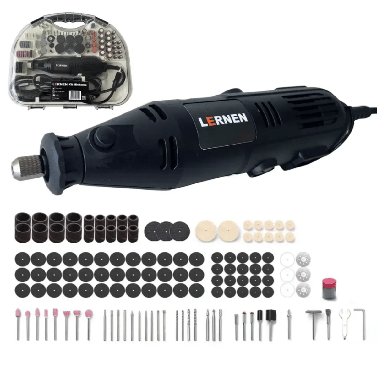 Kit Minitorno LERNEN Tipo Dremel 135w 211 Piezas